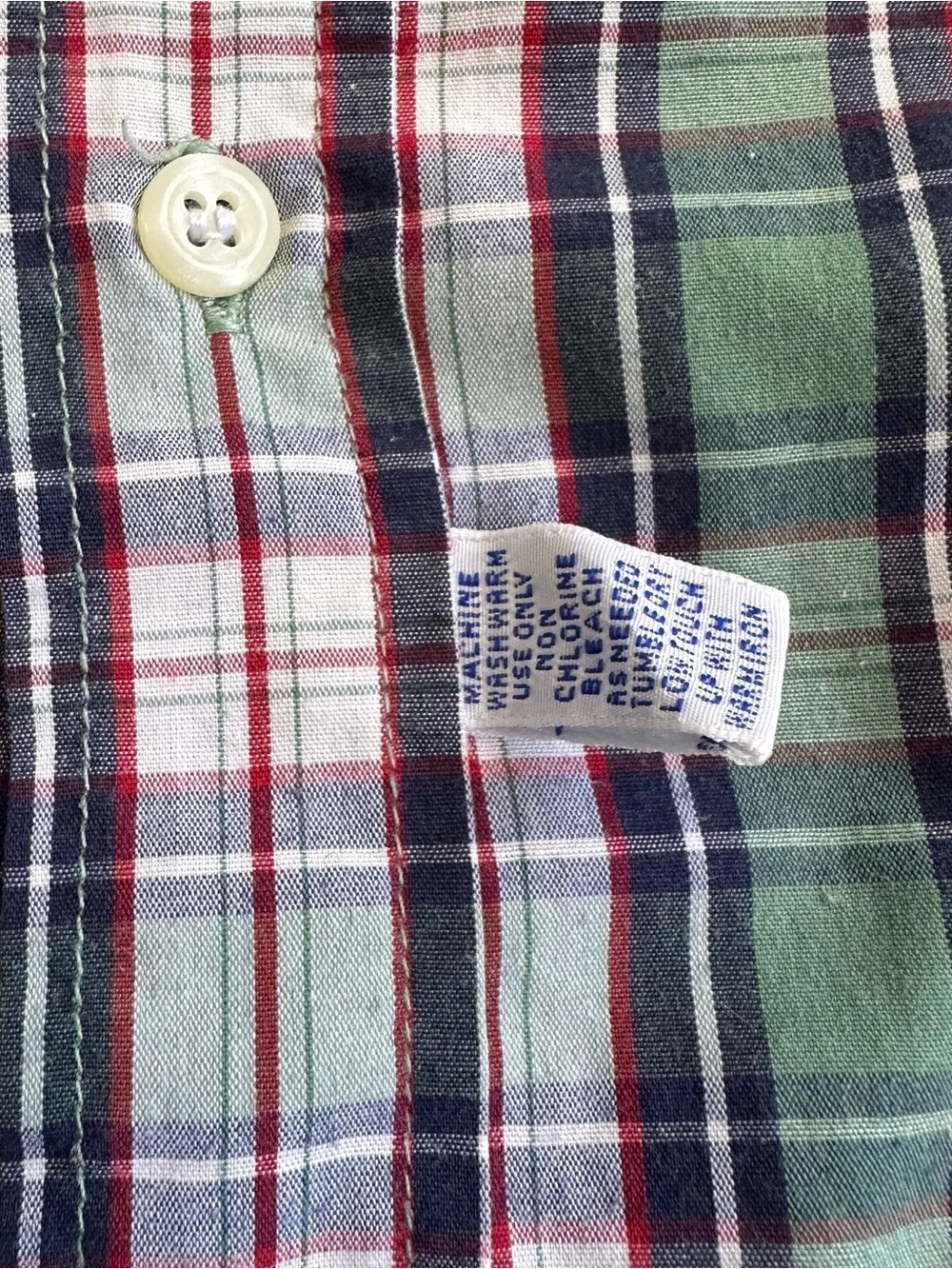 Vintage Polo Ralph‎ Lauren Men Preppy Green Plaid Short-Sleeve Button-Down Shirt